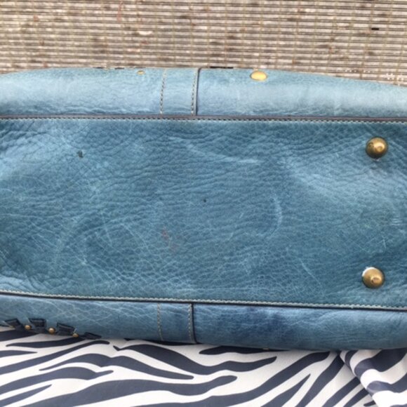 RARE COACH Ltd Edition Vintage Y2K Solo Mia Blue Denim Satchel/Coin  Wristlet - Picture 6 of 10